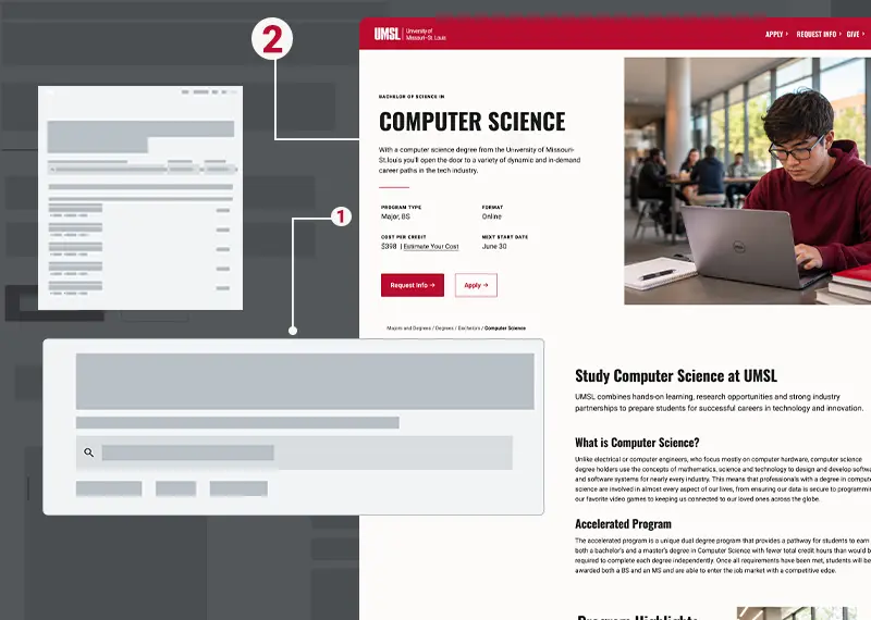 thumnail image of 2 wireframes and a webpage
